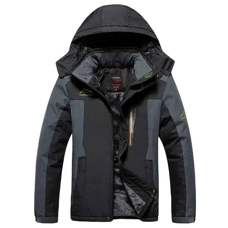 Men’s Waterproof Fleece-Lined Winter Parka Jacket (M–8XL)