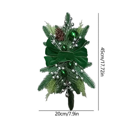 Without/with Light Christmas Wreath Centerpiece Decoration Round Holiday Wall Door Hanging Ornament Swag Trim Garland Home Decor