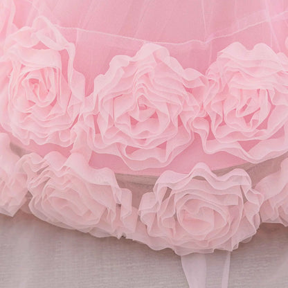 Girls 3D Flower Party Princess Dress for Baby Christmas Gown 1-10 Yrs Birthday Bow Tulle Bridemaid Dresses Wedding Kids Clothing