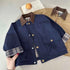 Boys Plaid Lined Jacket, Spring Autumn Cotton Coat