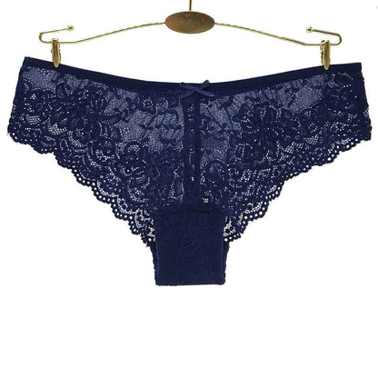 Women Briefs Sexy Full Lace Panties Hollow Out Low-waist Female Shorts Soft Solid Color Breathable Underwear Fast Ship 3pcs/lots