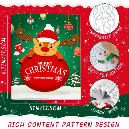 Christmas Coloring Book,24pcs Christmas Coloring Books Bulk/Xmas Activity Books Bulk &amp; 12 Christmas Party Color Pencils for Kids