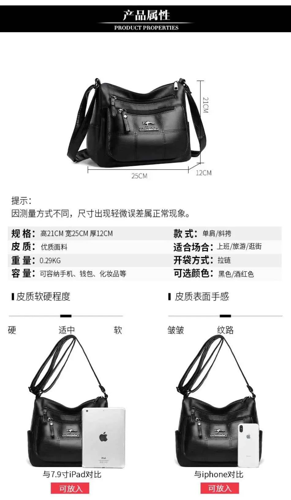 Genuine Brand PU Leather Sac Luxury Handbags Women Bags Designer Shoulder Crossbody Hand Bags for Women 2022 Purses and Handbags