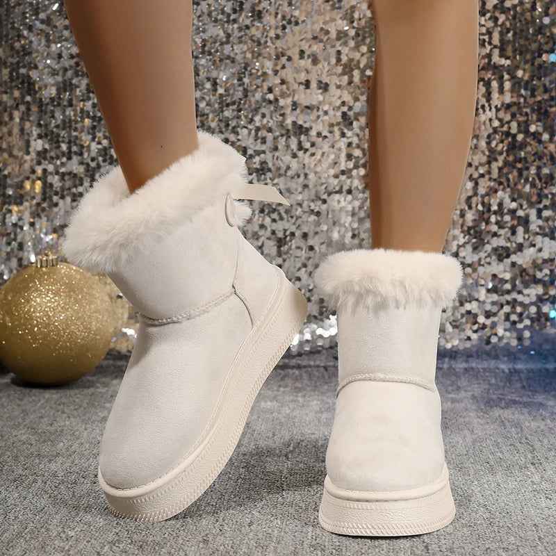 New Fashionable Bow Round Toe Elegant Snow Boots