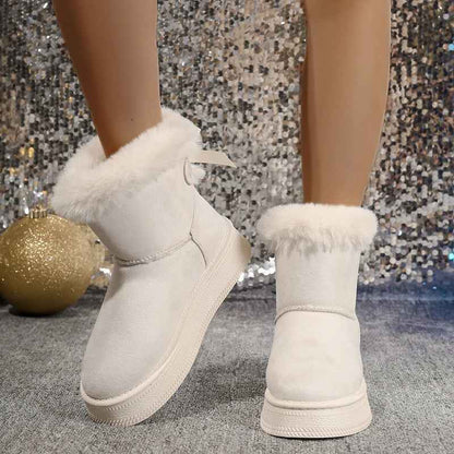 New Fashionable Bow Round Toe Elegant Snow Boots
