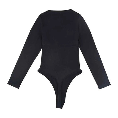 Female Underwear Open Crotch One-Piece Bodysuit Long Sleeve Seamless Waist Trainer Body Shaper Sheath Flat Belly Shapewear Woman