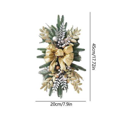 Without/with Light Christmas Wreath Centerpiece Decoration Round Holiday Wall Door Hanging Ornament Swag Trim Garland Home Decor