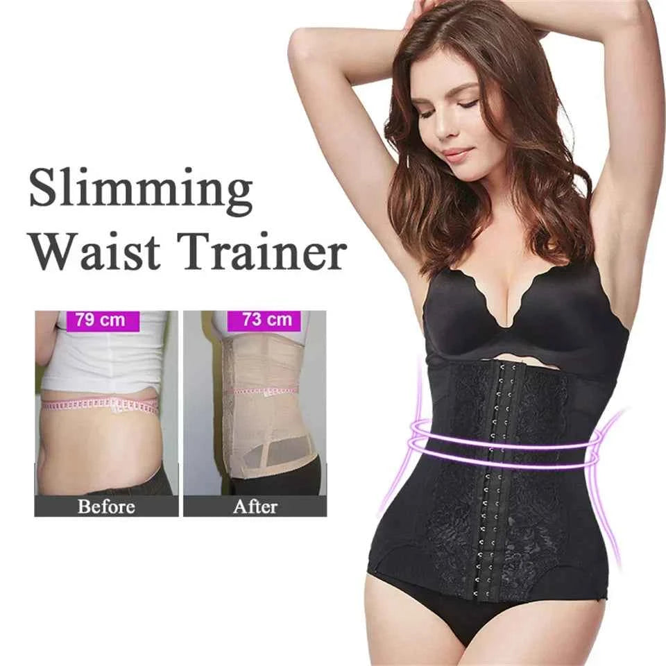 Mesh Embroidered Corset Body Shaper faja Waist Trainer Original Colombian Girdles For Women Belly Tightening Control Shapewear