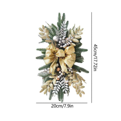 Without/with Light Christmas Wreath Centerpiece Decoration Round Holiday Wall Door Hanging Ornament Swag Trim Garland Home Decor