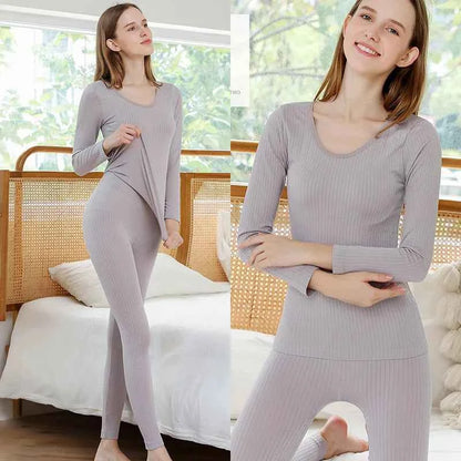 Warm Thermal Underwear Sexy Ladies Intimates Long Johns Women Shaped Sets Female Middle Collar Thermal Shaping Clothes