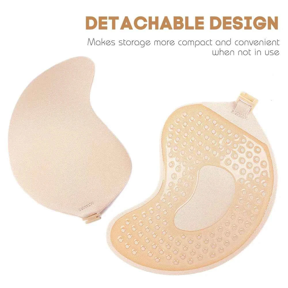 Invisible Push Up Bra for Women Backless Strapless Bra Seamless Front Closure Bralette Underwear Silicone Self-Adhesive Bra Pads