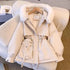 Women Winter Big Fur Hooded Collar Long Parka