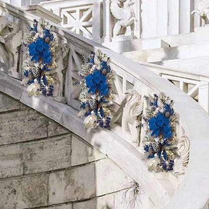 Without/with Light Christmas Wreath Centerpiece Decoration Round Holiday Wall Door Hanging Ornament Swag Trim Garland Home Decor