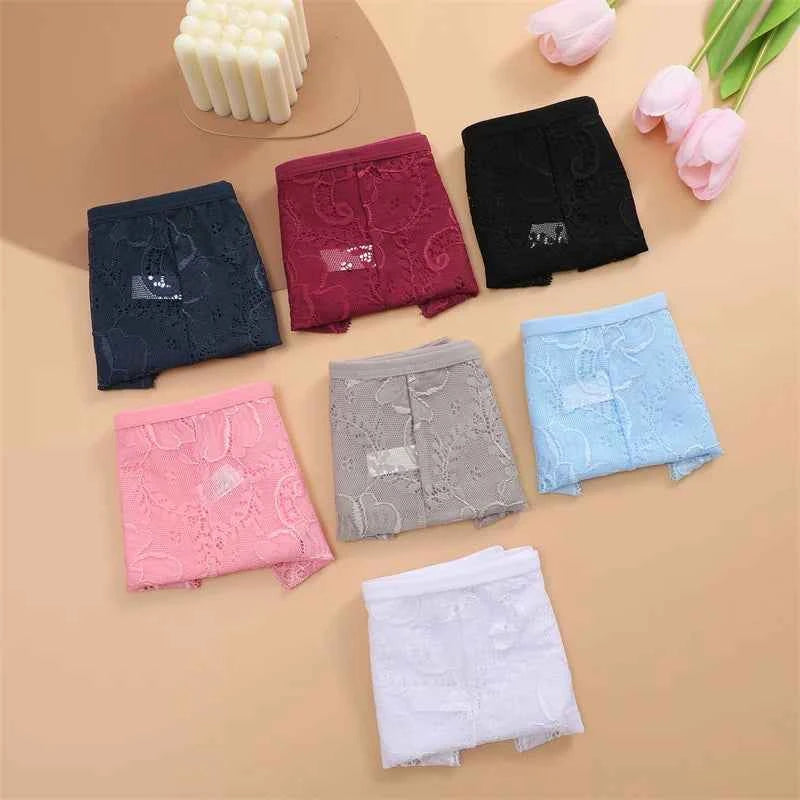 3PC/Set Women Sexy Lace Panties Low Rise Hollow Out Briefs Floral Transparent Underwear for Feamale Elastic Straps Soft Lingerie