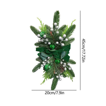 Without/with Light Christmas Wreath Centerpiece Decoration Round Holiday Wall Door Hanging Ornament Swag Trim Garland Home Decor