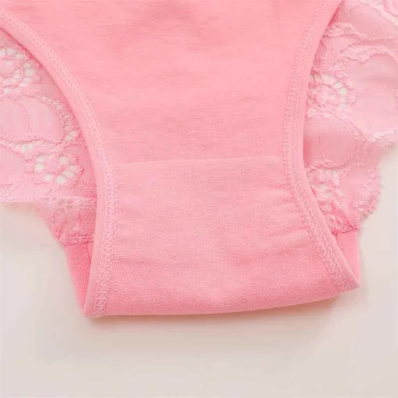 3PC/Set Women Sexy Lace Panties Low Rise Hollow Out Briefs Floral Transparent Underwear for Feamale Elastic Straps Soft Lingerie