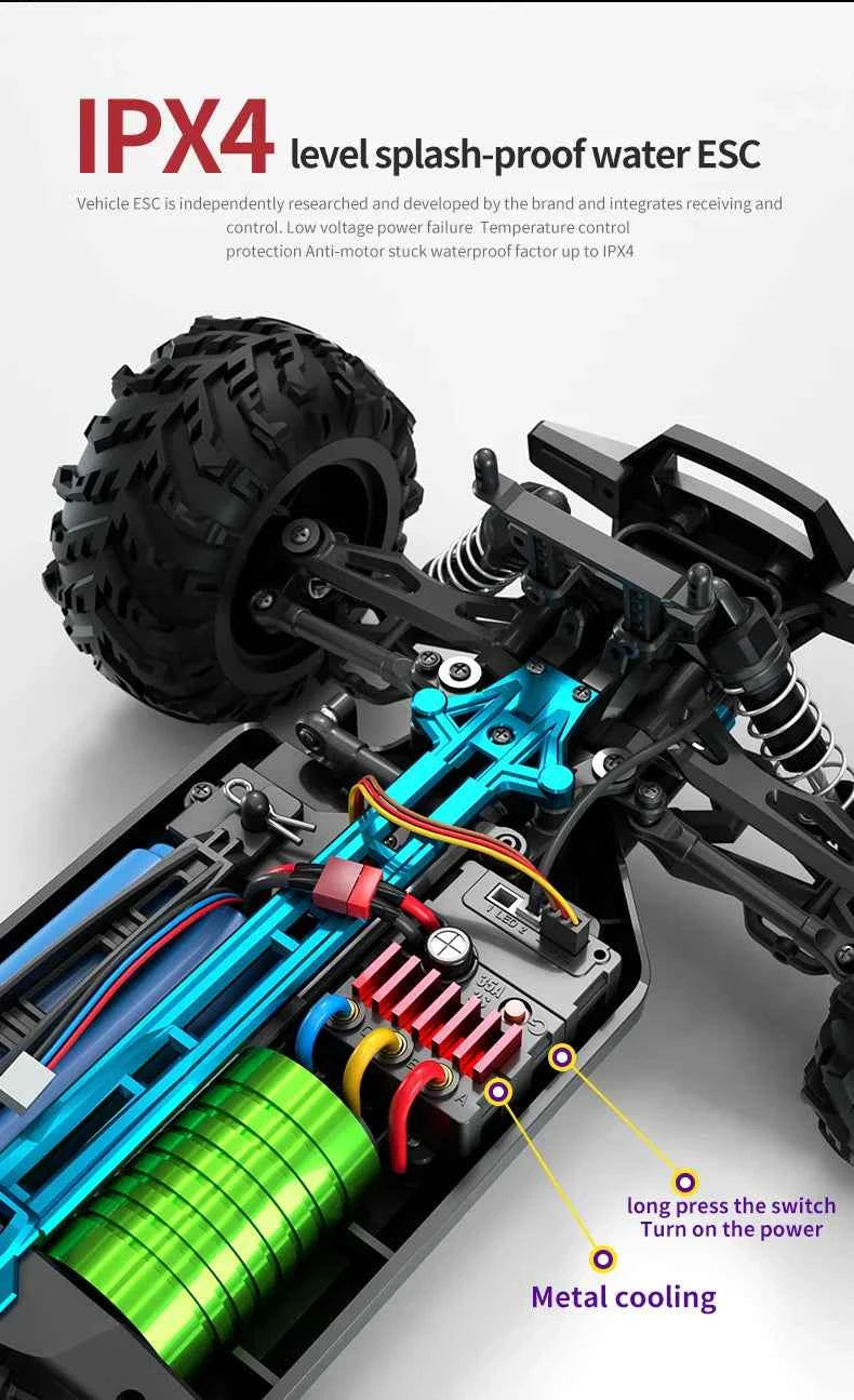 1:16 70KM/H Or 50KM/H 4WD RC Car With LED Remote Control Cars High Speed Drift Monster 4x4 Truck for Kids vs Wltoys 144001 Toys