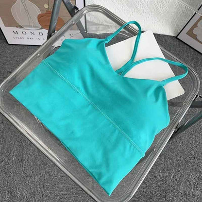 Fashion Sexy Cross Back Small Sling Yoga Underwear Women Breathable Shockproof Gym Fitness Running Sport Crop Tops Athletic Vest