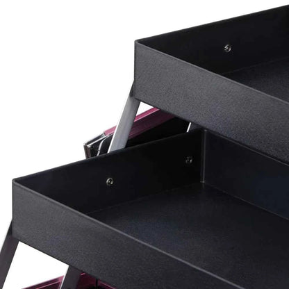 Modishion Professional Makeup Case Portable Makeup Case 2 Trays with Mirror Makeup Tool Storage Box Travel Makeup Case