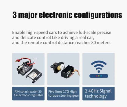 1:16 70KM/H Or 50KM/H 4WD RC Car With LED Remote Control Cars High Speed Drift Monster 4x4 Truck for Kids vs Wltoys 144001 Toys