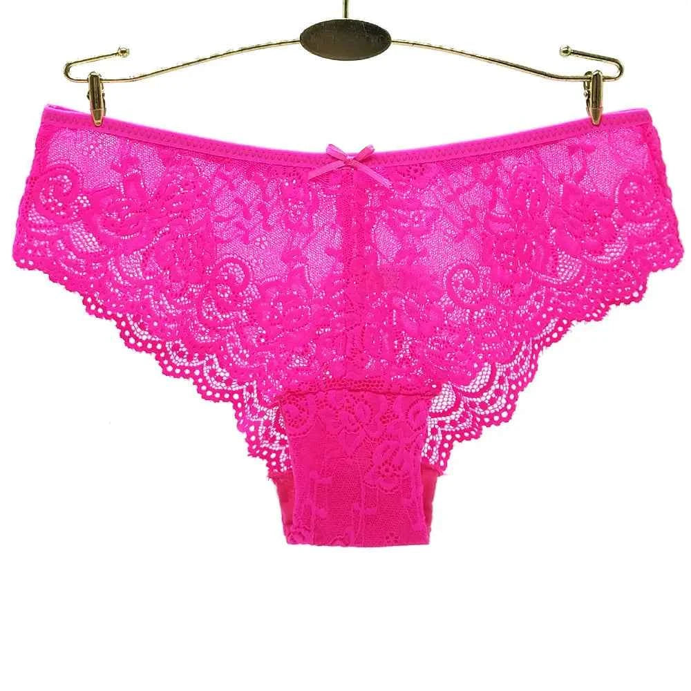 Women Briefs Sexy Full Lace Panties Hollow Out Low-waist Female Shorts Soft Solid Color Breathable Underwear Fast Ship 3pcs/lots