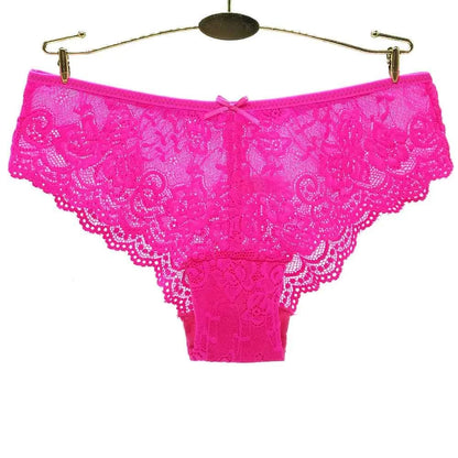 Women Briefs Sexy Full Lace Panties Hollow Out Low-waist Female Shorts Soft Solid Color Breathable Underwear Fast Ship 3pcs/lots