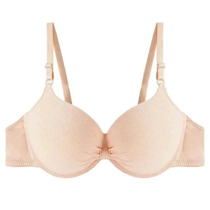 Bras Sexy Women Cotton Gathered Bra Deep V Underwire Ladied Brassiere Push Up Lingerie Solid Bras Backless Intimate Underwear