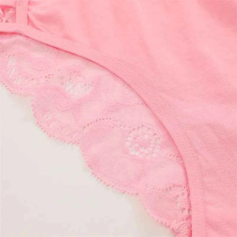 3PC/Set Women Sexy Lace Panties Low Rise Hollow Out Briefs Floral Transparent Underwear for Feamale Elastic Straps Soft Lingerie