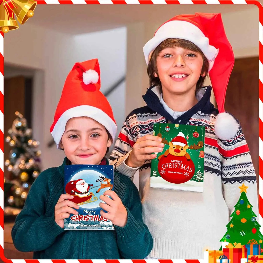 Christmas Coloring Book,24pcs Christmas Coloring Books Bulk/Xmas Activity Books Bulk &amp; 12 Christmas Party Color Pencils for Kids