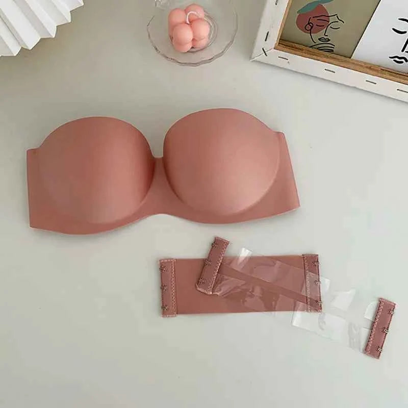 FINETOO Sexy Strapless Bras Women Wireless Bralette Soft Female Underwear Ladies Seamless Bras Invisible Bra With 2pcs Straps