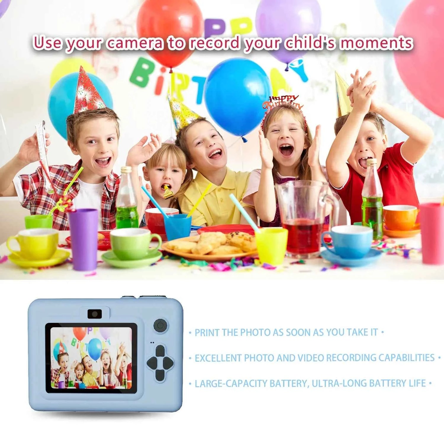 Digital Children Camera For Photography Mini Printer Portable Thermal Instant Print Photo Kids Camera 2.8inch HD Video Toy Gifts