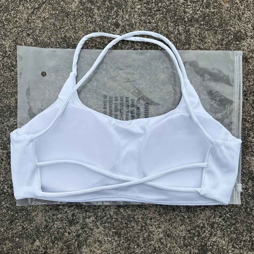 Solid Color Underwear Cross-back Women Fitness Bra Yoga Vest Gym Sport Top Hollow back Push With Chest Pad Four shoulder straps