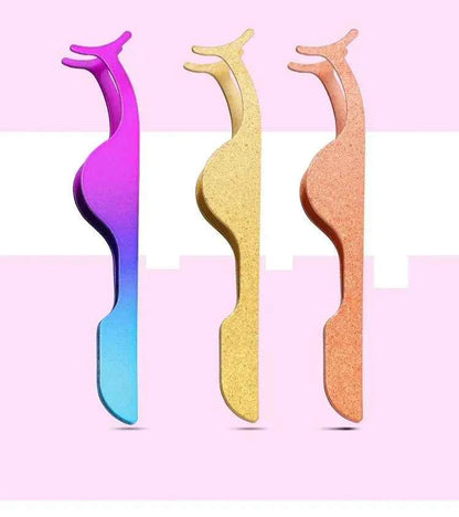 False Eyelash Tweezers Fake Eye Lash Applicator Eyelash Extension Curler Nipper Auxiliary Clip Clamp Makeup Forceps Tools supply