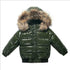 Kids Winter Down Jacket For Real Fur Waterproof Shiny Thick Warm Jackets