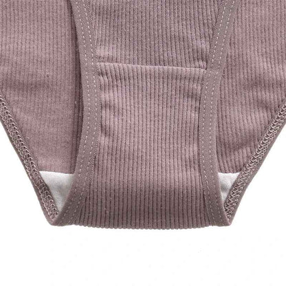 FINETOO 4Pcs Cotton Striped Underwear Women&