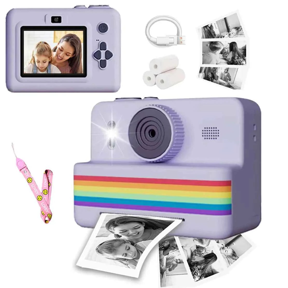 Digital Children Camera For Photography Mini Printer Portable Thermal Instant Print Photo Kids Camera 2.8inch HD Video Toy Gifts