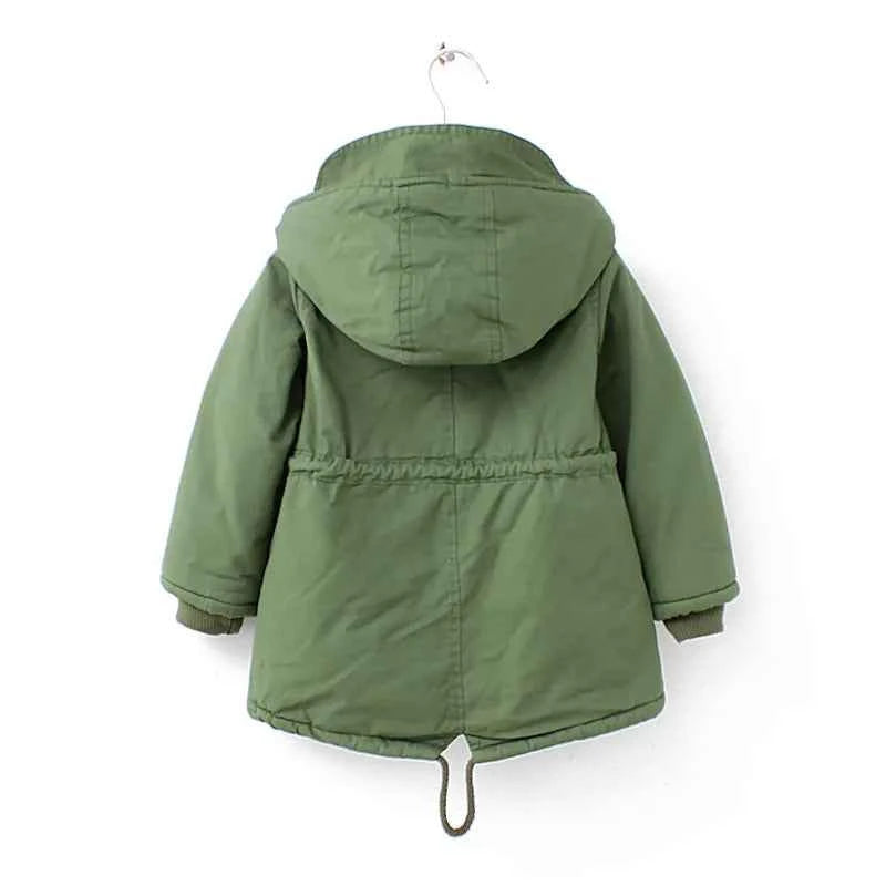 Winter Kids Clothes Plus Velvet Thicken Warm Jacket for Girls Casual Zipper Boys Outerwear Solid Versatile Children&