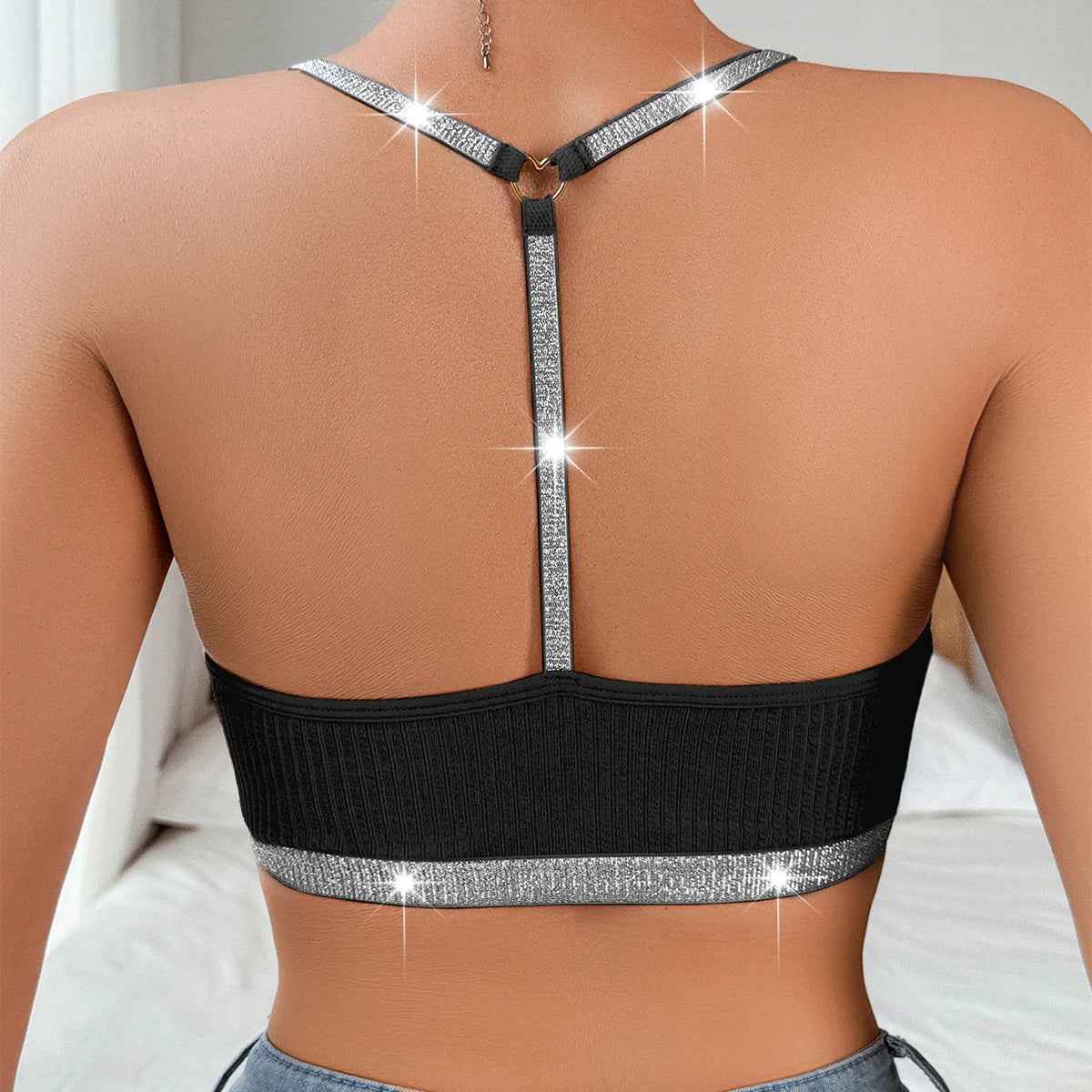 Women Lace Floral Ribbed Camisole Sexy Brassiere Female Underwear Comfortable Backless Bras New Fashion Ladies Lingerie