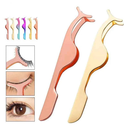 False Eyelash Tweezers Fake Eye Lash Applicator Eyelash Extension Curler Nipper Auxiliary Clip Clamp Makeup Forceps Tools supply