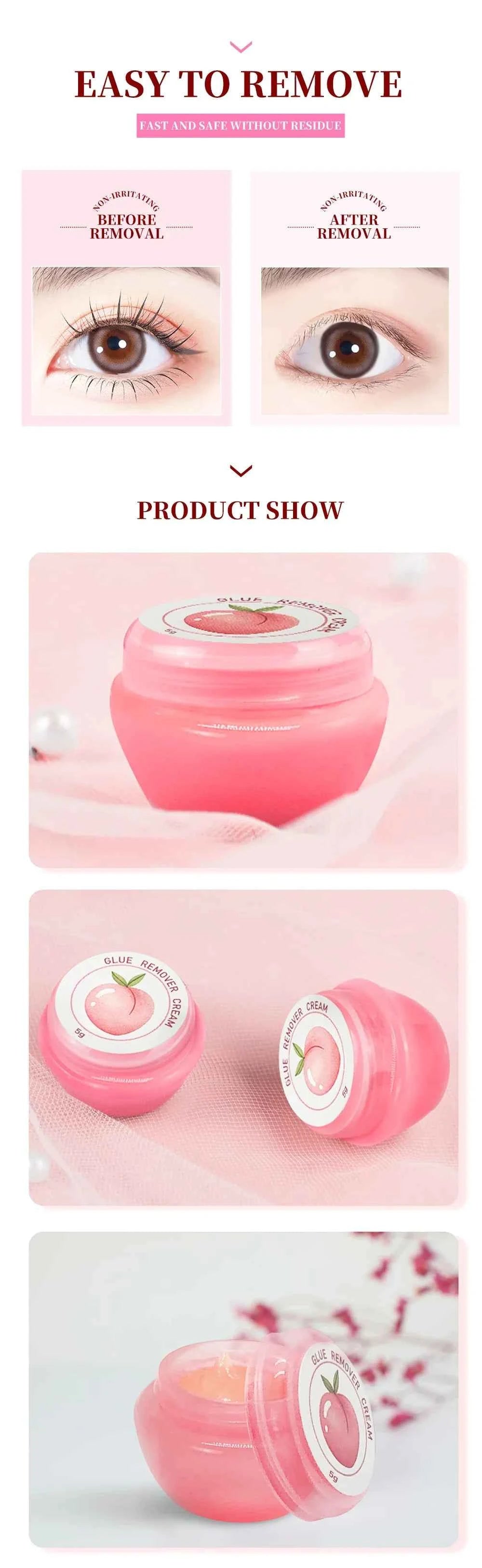 GTGDHNY Eyelash Glue Remover Quick Unloading Adhesive Professional Cream Remover for Eyeslashes De Pestaña Makeup Tools