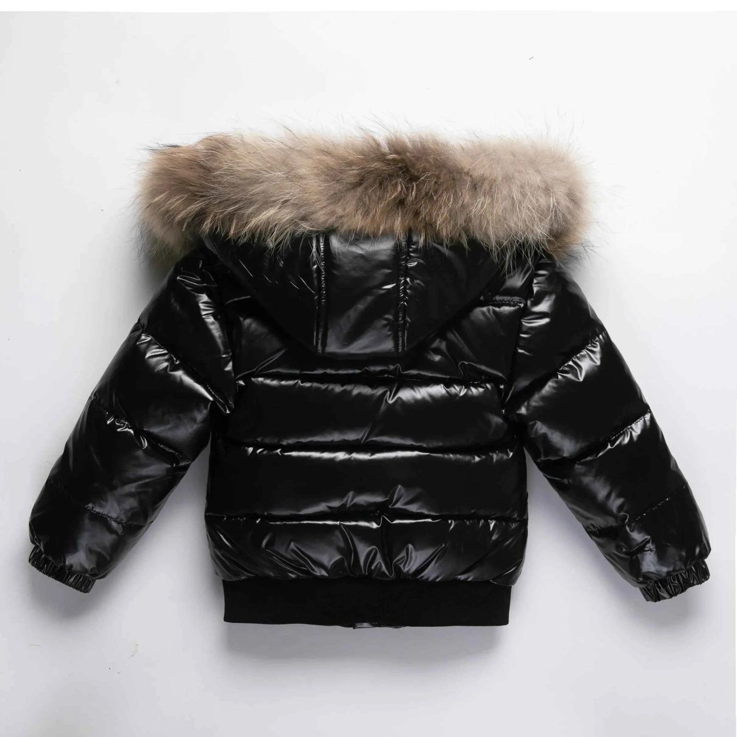Kids Winter Down Jacket For Real Fur Waterproof Shiny Thick Warm Jackets