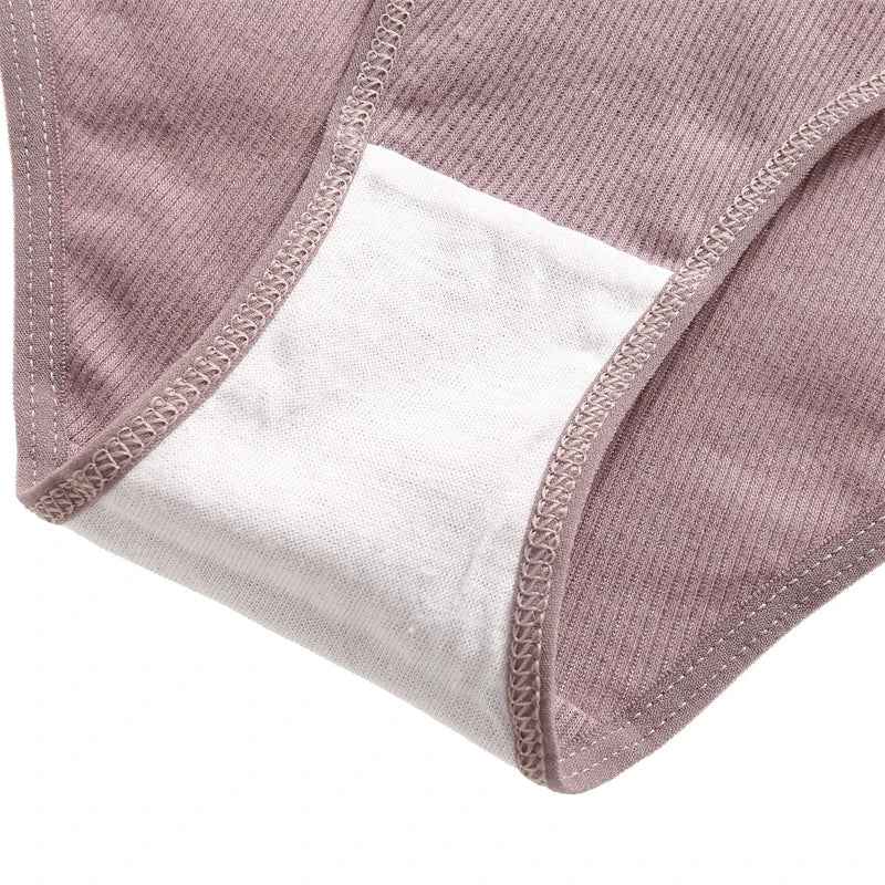 FINETOO 4Pcs Cotton Striped Underwear Women&