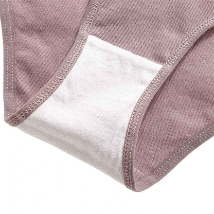 FINETOO 4Pcs Cotton Striped Underwear Women&