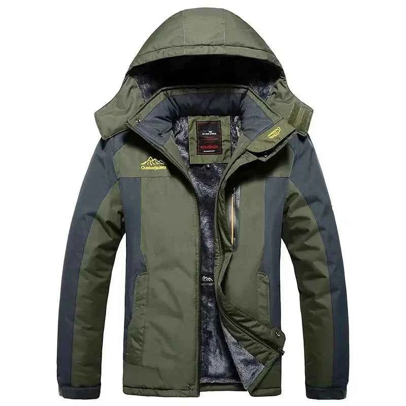 Men’s Waterproof Fleece-Lined Winter Parka Jacket (M–8XL)