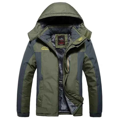 Men’s Waterproof Fleece-Lined Winter Parka Jacket (M–8XL)