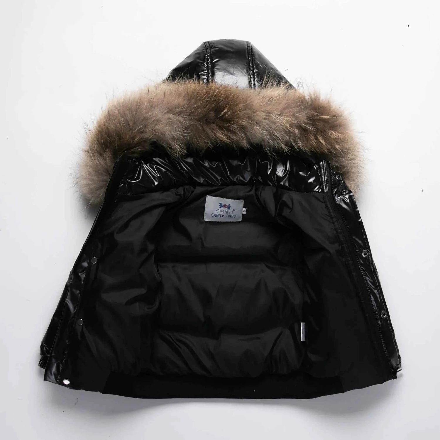 Kids Winter Down Jacket For Real Fur Waterproof Shiny Thick Warm Jackets