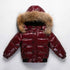 Kids Winter Down Jacket For Real Fur Waterproof Shiny Thick Warm Jackets