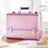 Modishion Professional Makeup Case Portable Makeup Case 2 Trays with Mirror Makeup Tool Storage Box Travel Makeup Case