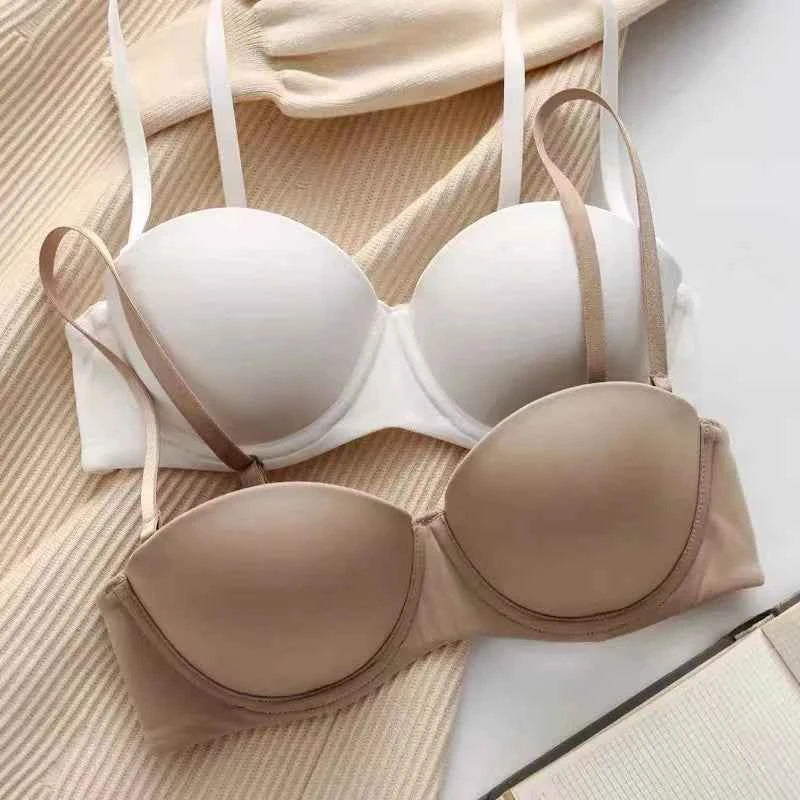 Seamless Push Up Bras For Women 1/2 Cup Underwear Padded Bra Comfort Invisible Brassiere Non-wire Fixed Cup Sexy Lingerie