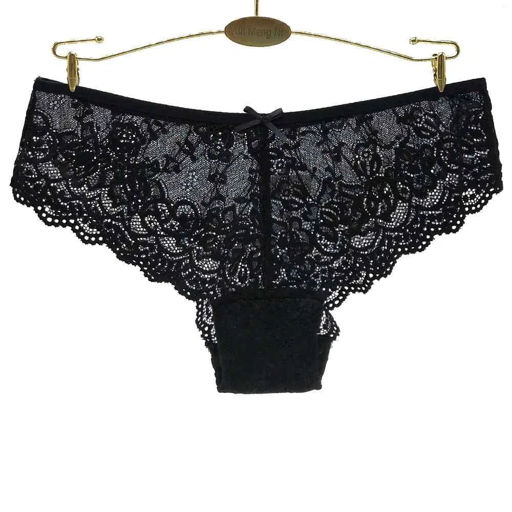 Women Briefs Sexy Full Lace Panties Hollow Out Low-waist Female Shorts Soft Solid Color Breathable Underwear Fast Ship 3pcs/lots